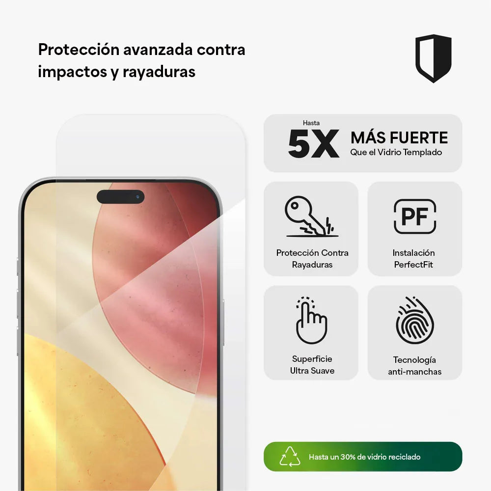 Protector de Pantalla Zagg Glass Elite para iPhone Series 17 - Transparente