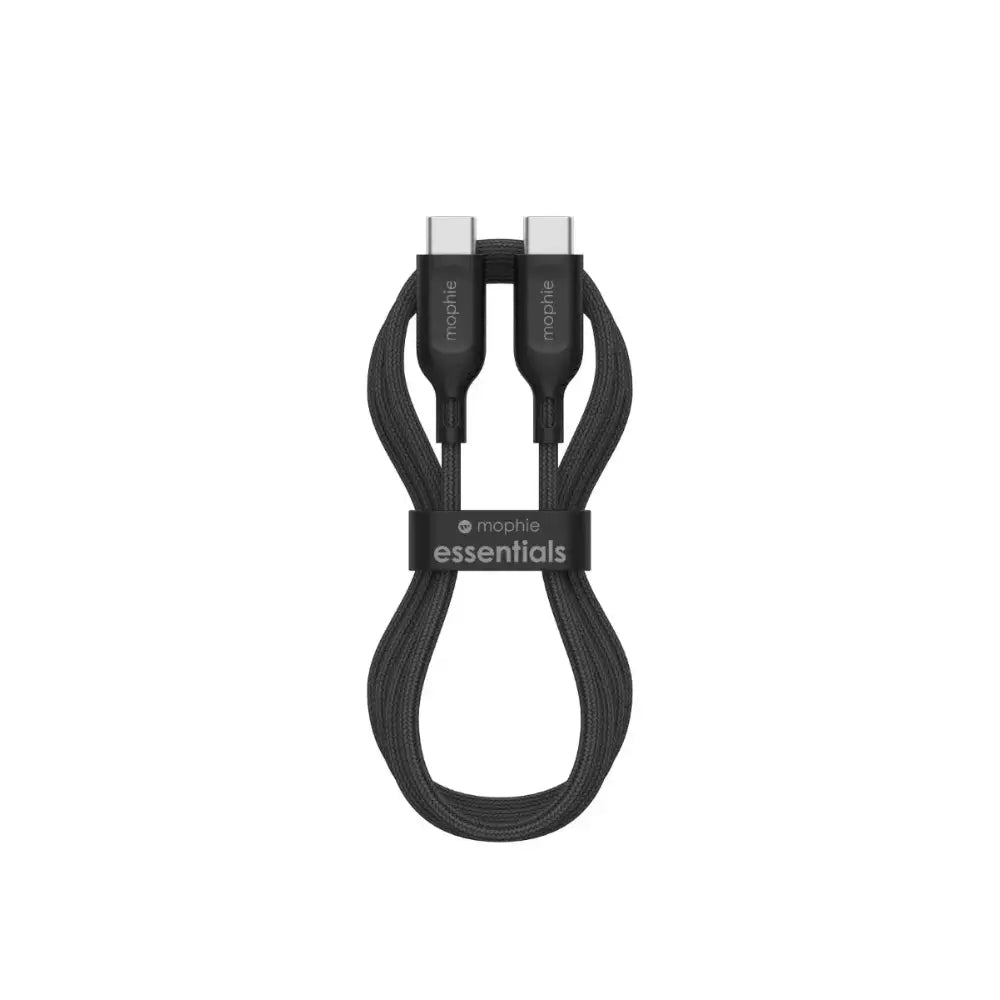 Cable Mophie essential trenzado USB-C a USB-C 60w 1m - Negro