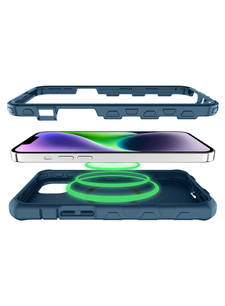 Case ItSkins Vault Solid con MagSafe para iPhone 14 Plus - Azul Marino