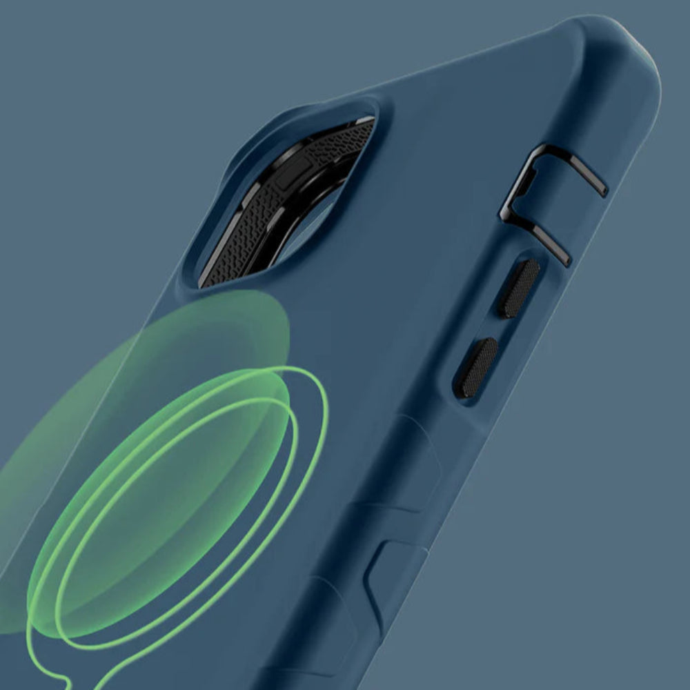 Case ItSkins Vault Solid con MagSafe para iPhone 14 Plus - Azul Marino