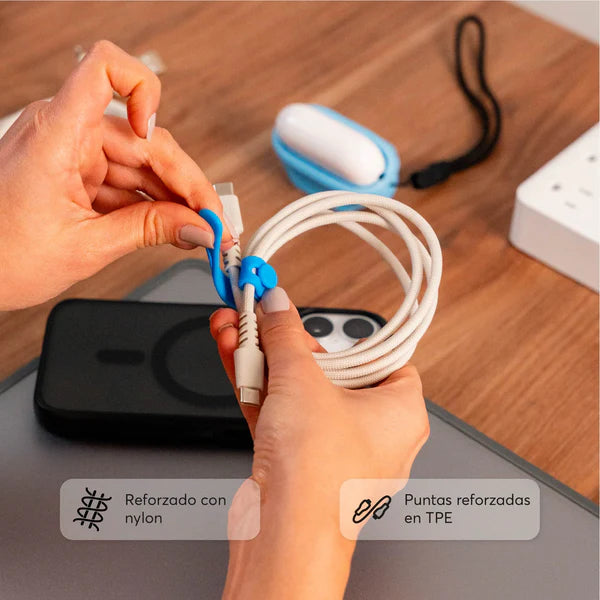 Cable Trenzado NCO PowerLite USB-C to Lightning -Blanco Estrella