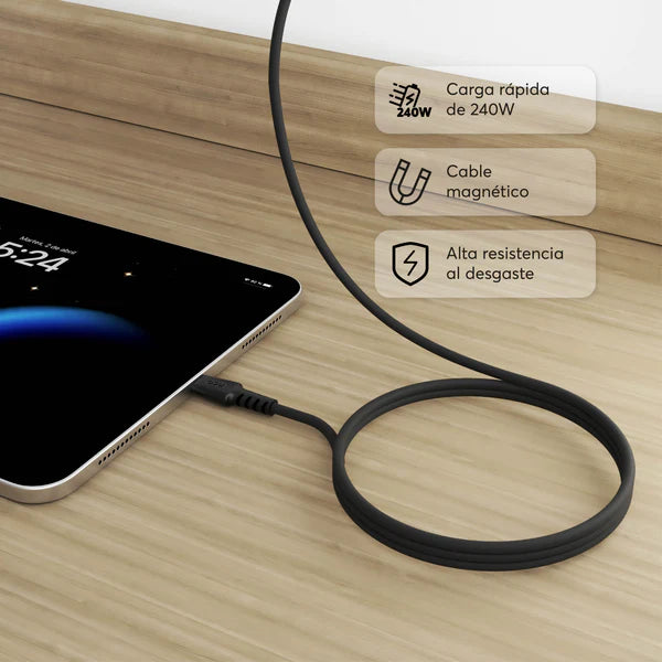 Cable Magnetico NCO PowerForce 2m USB-C a USB-C
