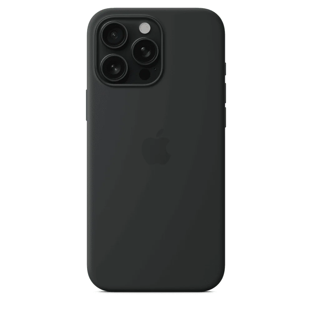 Funda de silicón con MagSafe para el iPhone 16 Pro Max - Negro