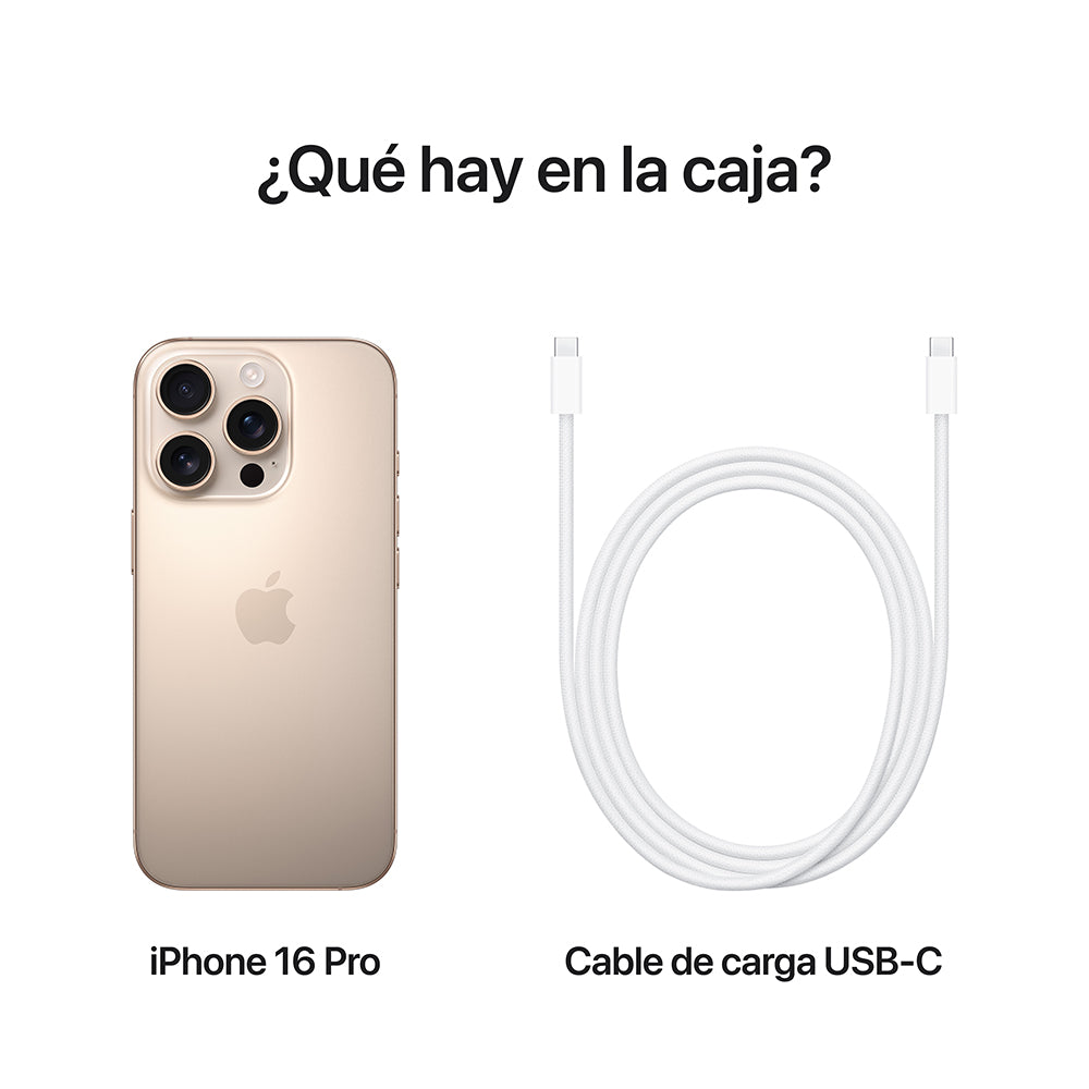 iPhone 16 Pro + Cargador Apple USB-C de 20 W GRATIS