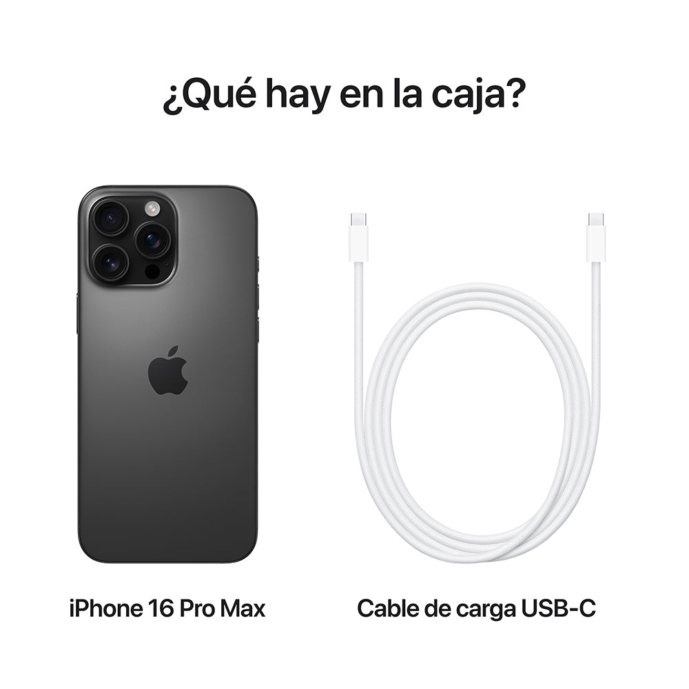 iPhone 16 Pro Max + Cargador Apple USB-C de 20 W GRATIS