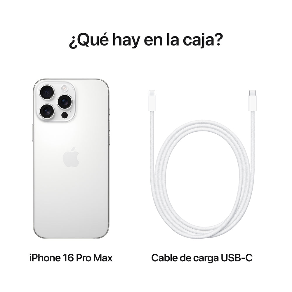 iPhone 16 Pro Max + Cargador Apple USB-C de 20 W GRATIS