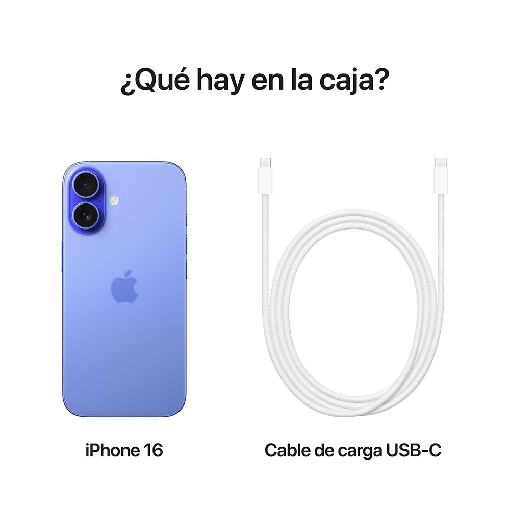 iPhone 16 + Cargador Apple USB-C de 20 W GRATIS