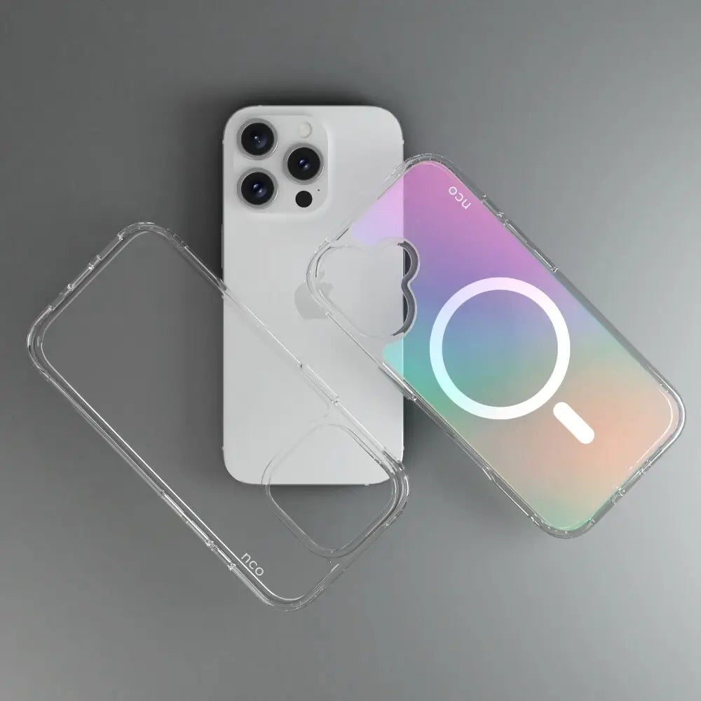 SafeCase Clear Rainbow NCO con MagSafe para iPhone 16 series