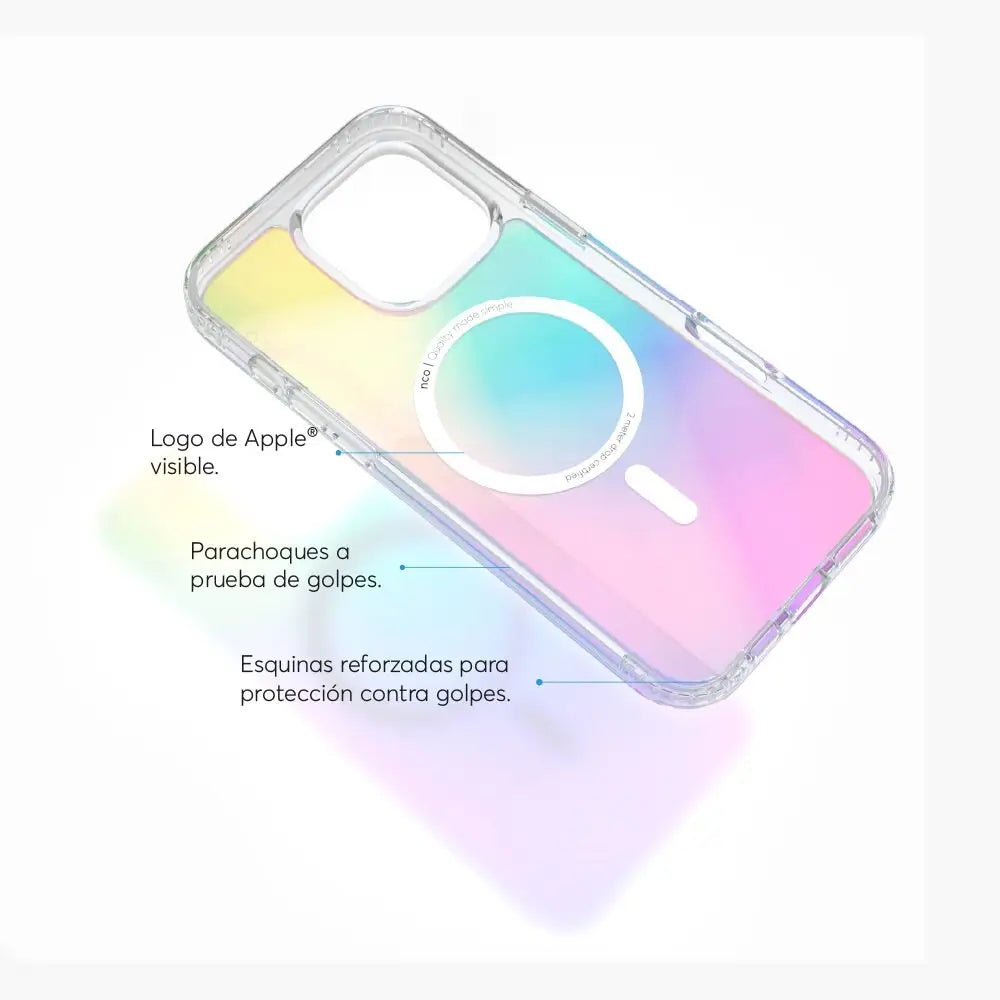 SafeCase Clear Rainbow NCO con MagSafe para iPhone 16 series