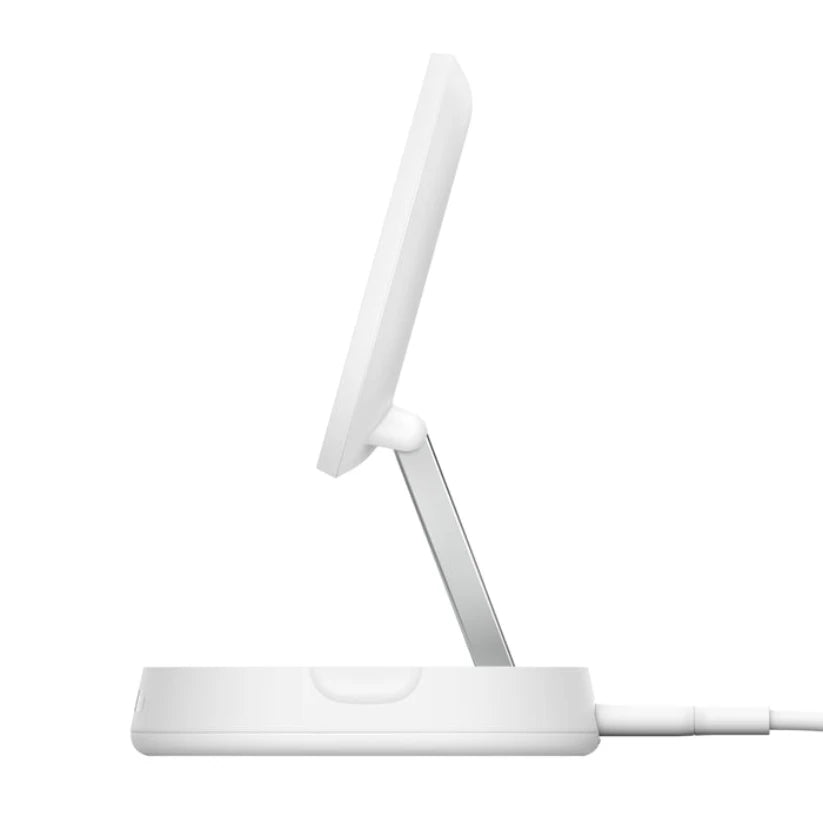 Base de carga Belkin Qi2 Stand convertible Pad 15W - Blanco
