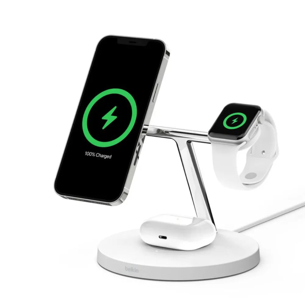 Base de carga inalámbrica Belkin 3 en 1 Magsafe - Blanco
