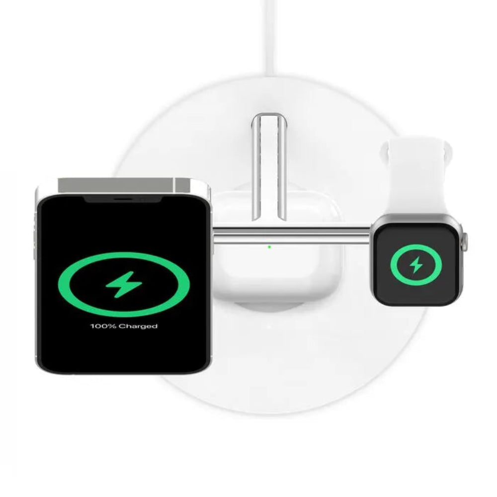 Base de carga inalámbrica Belkin 3 en 1 Magsafe - Blanco