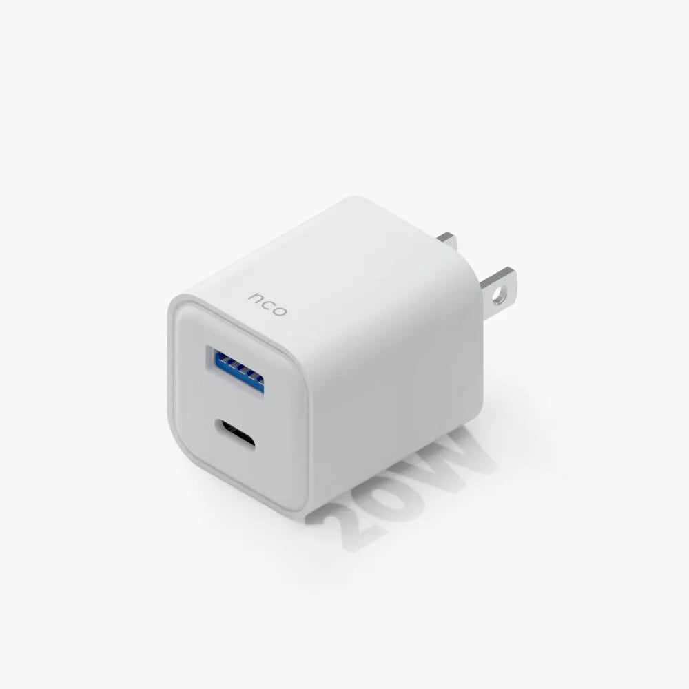 Cargador de Pared NCO PowerPlug Mini 20W USB-A + USB-C - Blanco