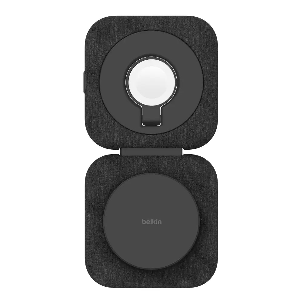 Base de carga Belkin QI2 Pad viajero 2 en 1 15W - Negro