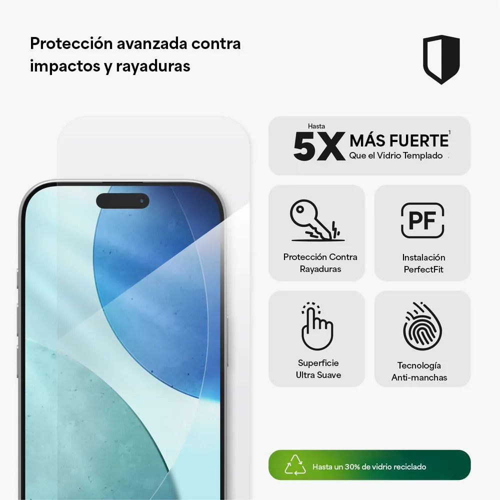 Protector de Pantalla Zagg Glass Elite para iPhone Series 17 - Transparente