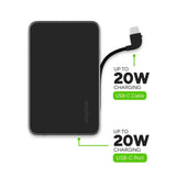 Batería externa Mophie Powerstation Plus 5.000mAh con cable USB-C - Negro