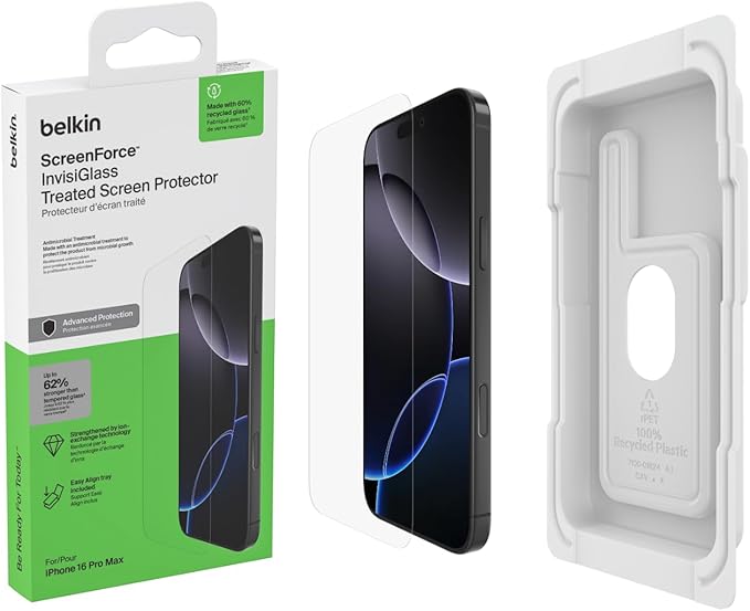 Protector de pantalla Belkin para iPhone 16 Pro Max - UltraGlass 2