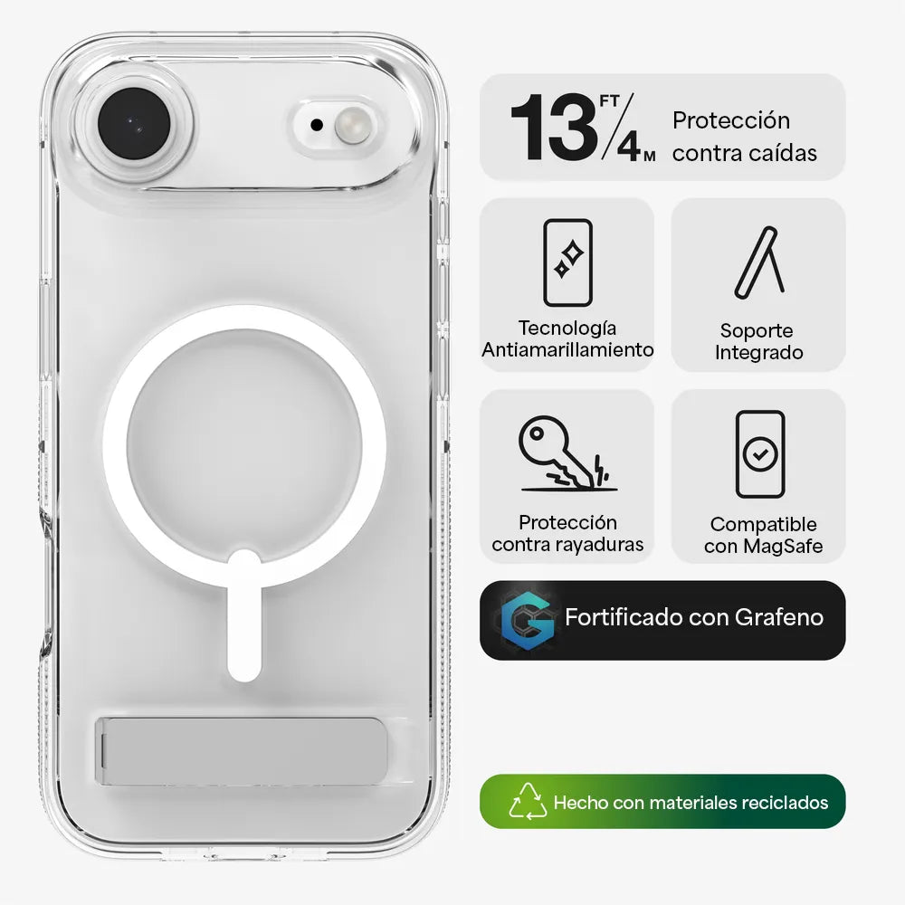 Case ZAGG Crystal Palace con MagSafe KS para iPhone Series 17 - Transparente