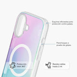 Case NCO SafeCase Clear con MagSafe para iPhone Series 17 - Arcoiris