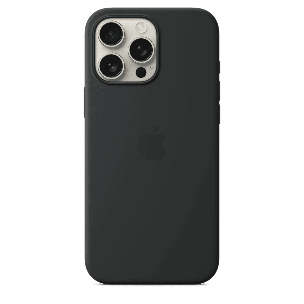 Funda de silicón con MagSafe para el iPhone 16 Pro Max - Negro