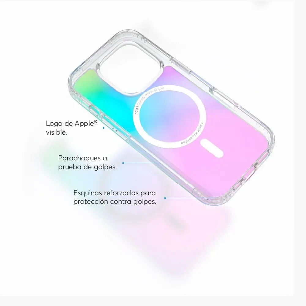 SafeCase Clear Rainbow NCO con MagSafe para iPhone 16 series