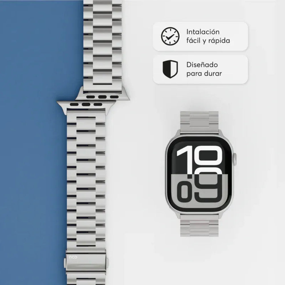 Correa_Acero_Inoxidable_Apple_Watch_ClassicLoop_Plata_Imagen_posicion_8_iShop_Ecuador