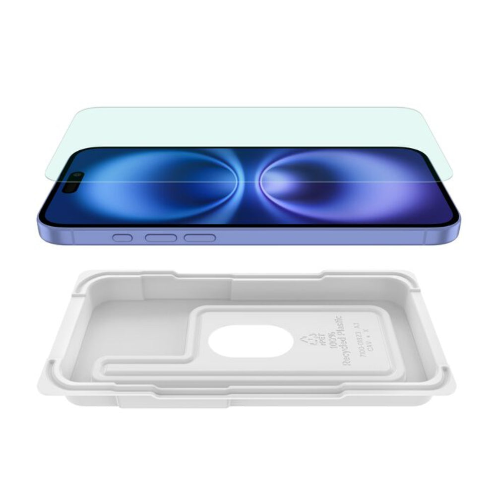 Protector de Pantalla Belkin luz AntiAzul antimicrobial para iPhone 14 ProMax/15 Plus/16 Plus