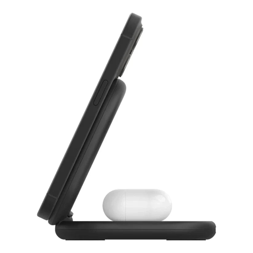 Base de Carga Belkin Qi2 2 en 1 plegable 15W - Negro