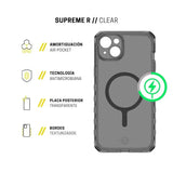 ItSkins Case Supreme R Clear con MagSafe para iPhone 15 Plus - Grafito