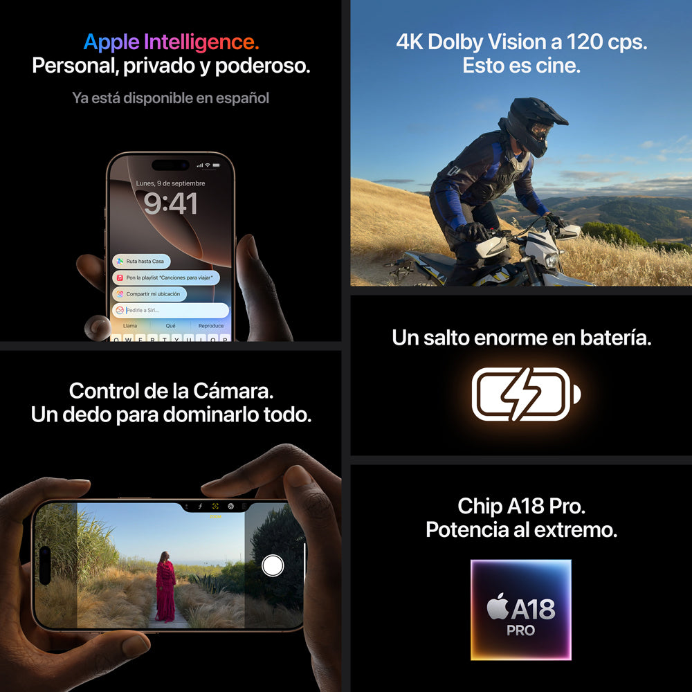 iPhone 16 Pro Max + Cargador Apple USB-C de 20 W GRATIS