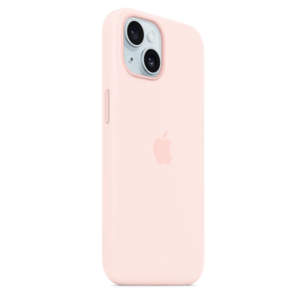 Estuche de silicón con MagSafe para el iPhone 15 - Rosa claro