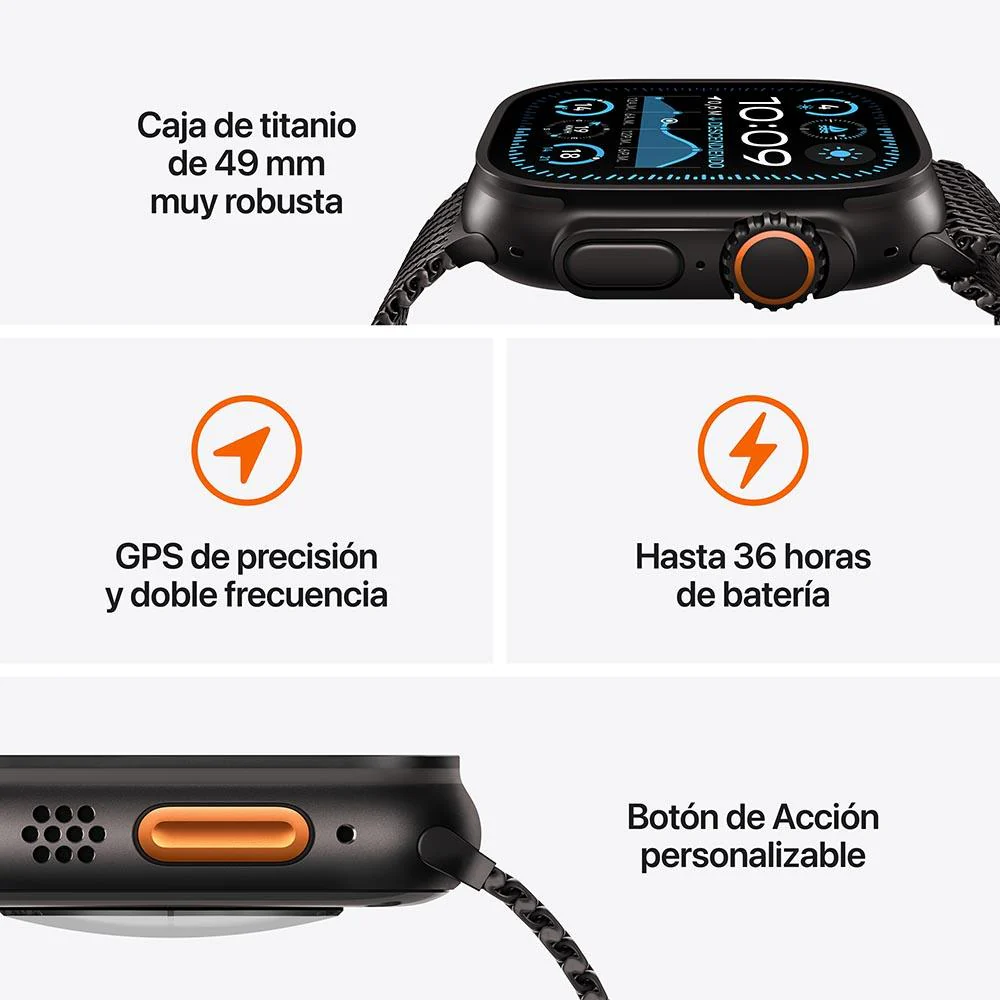 Apple Watch Ultra 2 [GPS + Cellular] Titanio Natural Correa Ocean azul - Imagen 3