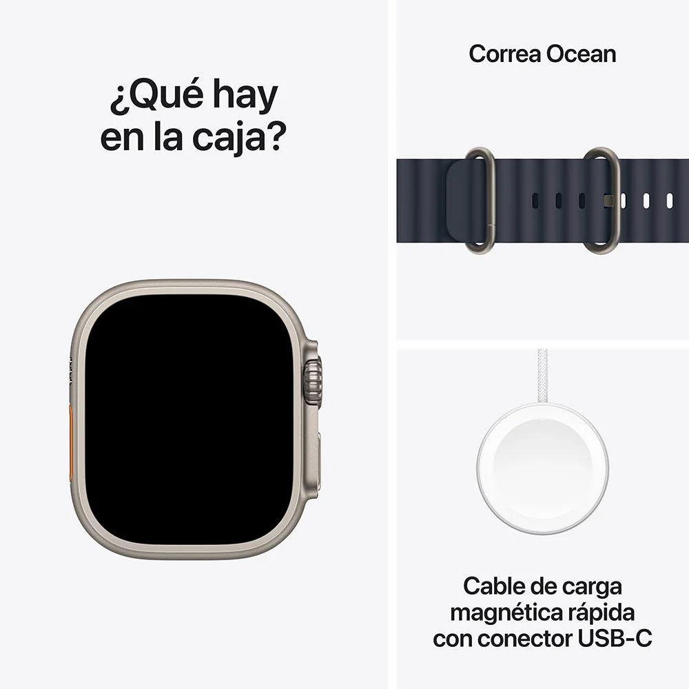 Apple Watch Ultra 2 [GPS + Cellular] Titanio Natural Correa Ocean azul - Imagen 9
