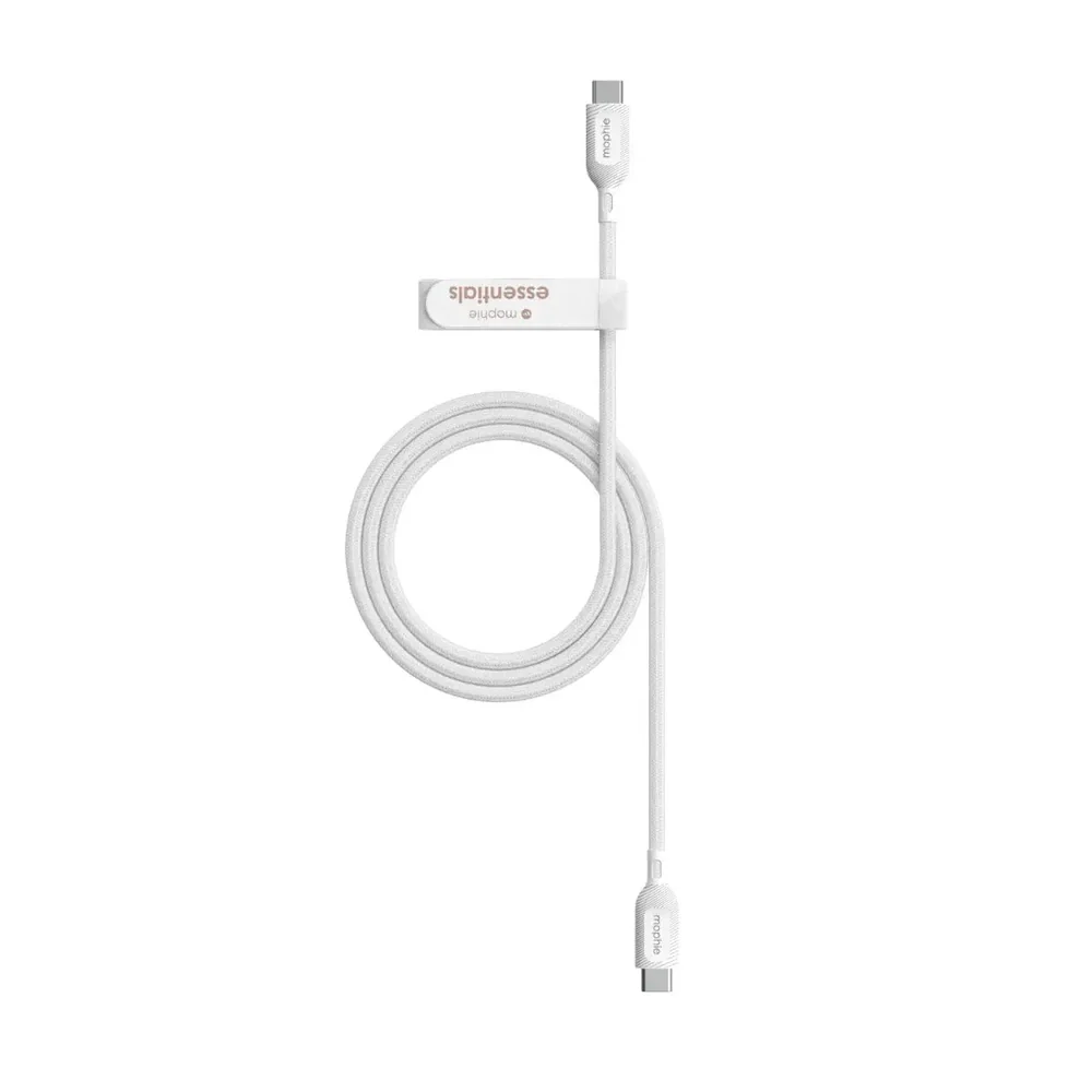 Cable Mophie trenzado USB-C a USB-C 60w 1m - Blanco