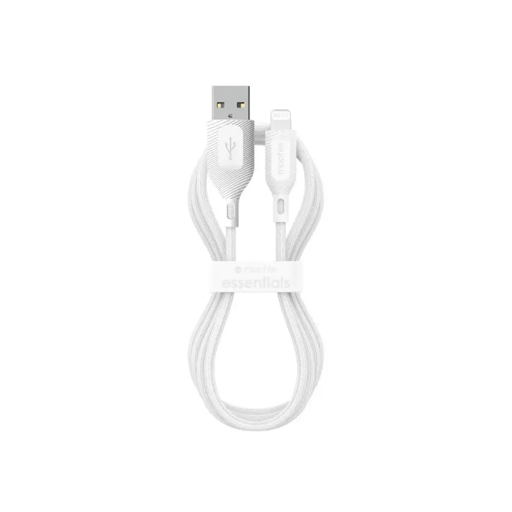 Cable Mophie trenzado USB-A a Lightning 12w 1m - Blanco
